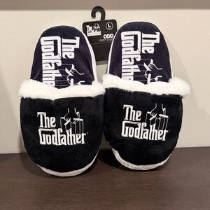 Large Men’s Black Fuzzy Slippers